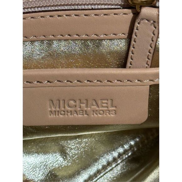 Mk michael Kors gold patent leather signature jet set mini  hand bag purse bag - Picture 5 of 10